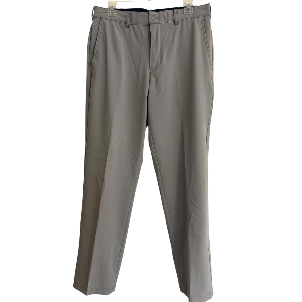 IZOD Golf Mens Pants‎ Gray Flat Front Stretch Performance Chino 32x32